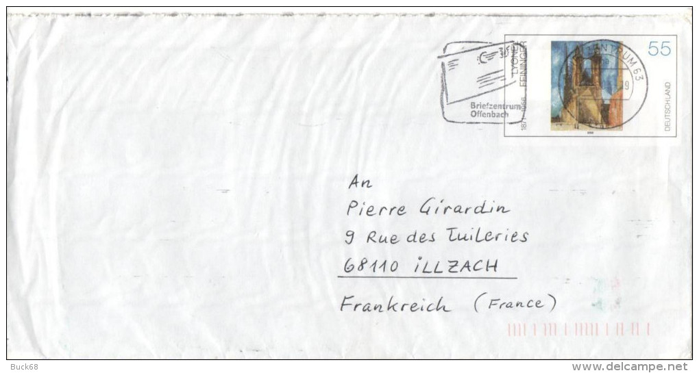 ALLEMAGNE DEUTSCHLAND GERMANY Entier 2122 Lettre Brief Cover Entier Postal Einheit Stationary Offenbach - Covers - Used