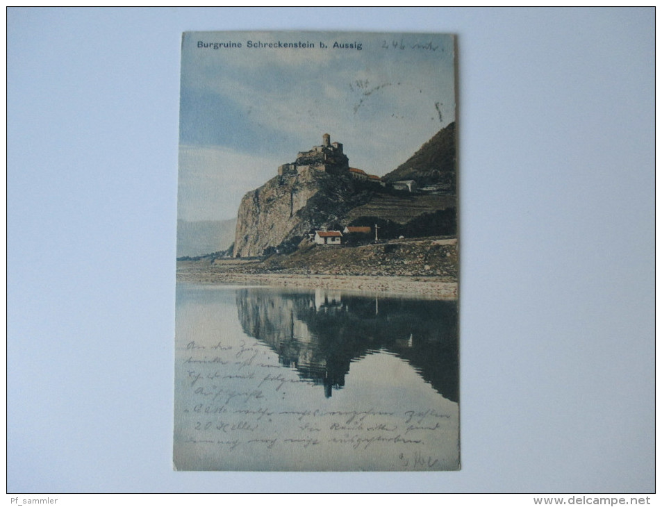 AK / Bildpostkarte 15.6.1914 Burgruine Schreckenstein Bei Aussig. Österreich / Ober Sedlitz - Sudeten