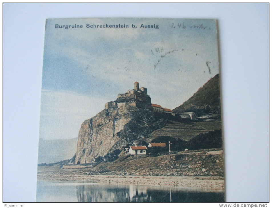 AK / Bildpostkarte 15.6.1914 Burgruine Schreckenstein Bei Aussig. Österreich / Ober Sedlitz - Sudeten