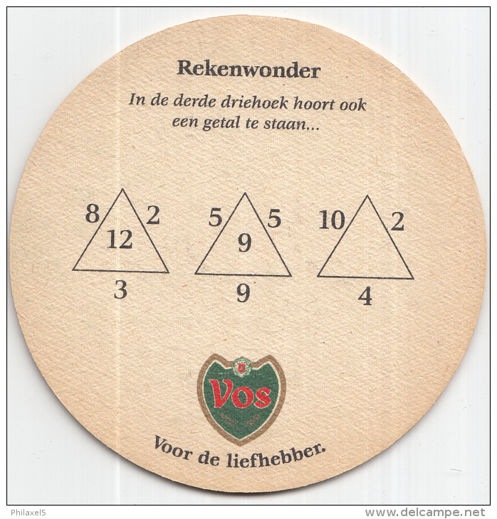 Stadsbrouwerij De Ridder - Maastricht - Vos - Rekenwonder - Ongebruikt - Bierviltjes