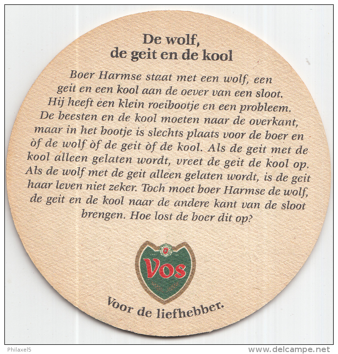 Stadsbrouwerij De Ridder - Maastricht - Vos - De Wolf, De Geit En De Kool - Ongebruikt - Bierviltjes