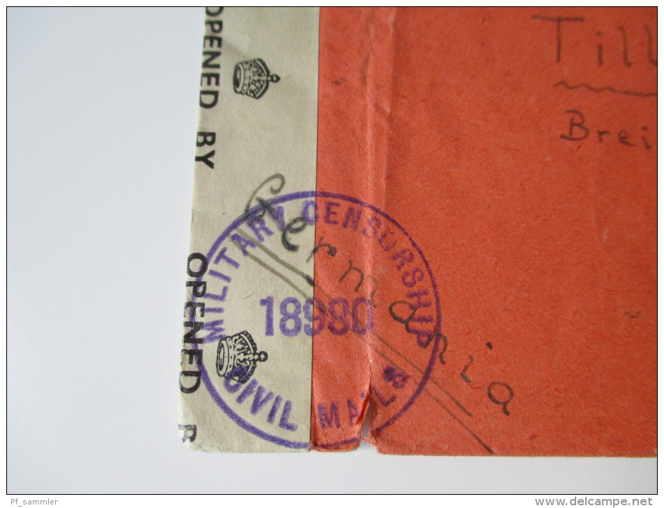 Italien 1946 Zensur Brief Nach Deutschland. Opened By Examiner 5211. Military Censorship 18980 Civil Mails - Storia Postale