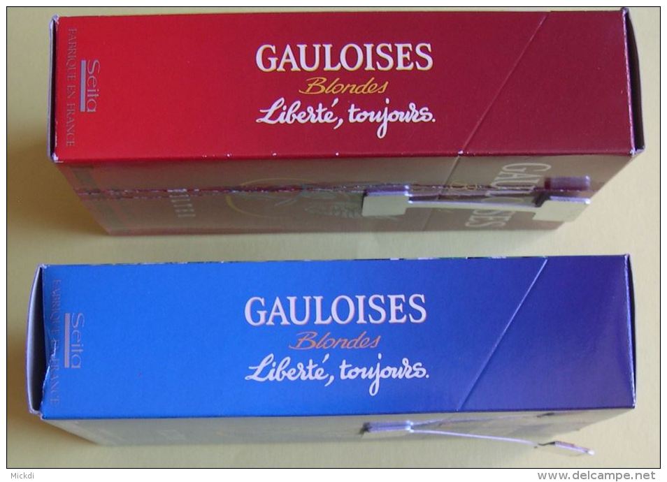 GAULOISES BLONDES CIGARETTES 2 BOITES PUBLICITE SEITA - 17 X 11,5 X 4,5 Cm - 4 SCANS - Autres & Non Classés