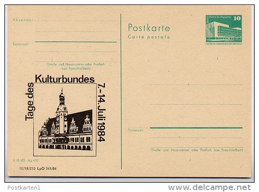 DDR P84-31-84 C83 Postkarte Zudruck ALTES RATHAUS LEIPZIG 1984 - Private Postcards - Mint