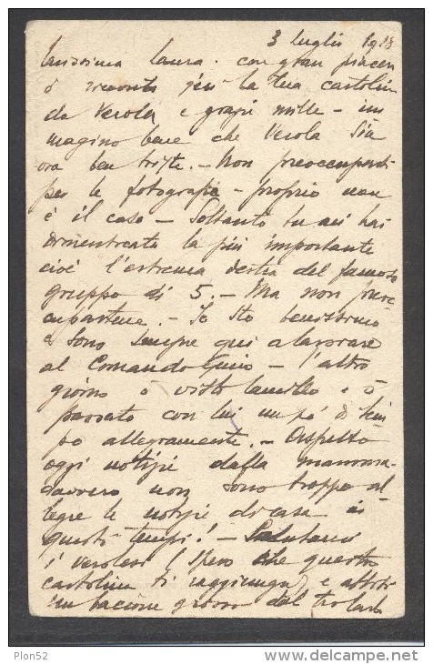 7383-FRANCHIGIA 1° GUERRA-P.M. 1-1918 - Storia Postale