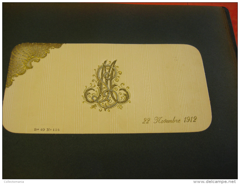 album Baptême battesimo doop 40 ETIQUETTES birth labels sugar beans choclate, suikerbonen, lithos approx 1910 MOOI