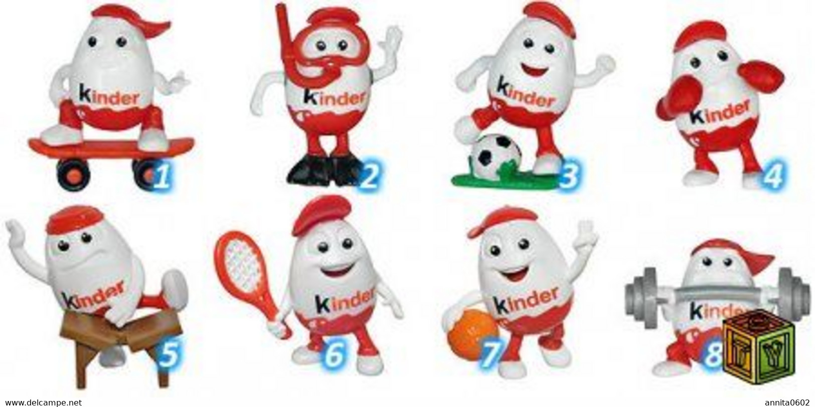 Kinderino Sport 2014 Kinder Surprise Complete Set Toys From Egg Sporty Kinderino FULL SET + SECRET TOY GIFT - Diddl