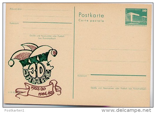 DDR P84-58-84 C101 Postkarte Zudruck KARNEVAL WILDAU ** 1984 - Postales Privados - Nuevos