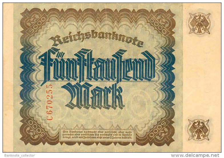 Deutschland, Germany - 5000 Mark, Reichsbanknote, Ro. 76 , XF, Serie C, 1922 ! - 5000 Mark