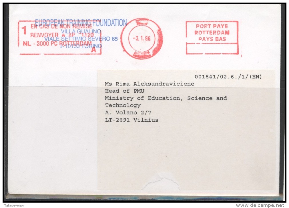 NETHERLANDS Brief Postal History Envelope NL 033  PORT PAYE Special Delivery Franking Machine Meter Mark - Covers & Documents