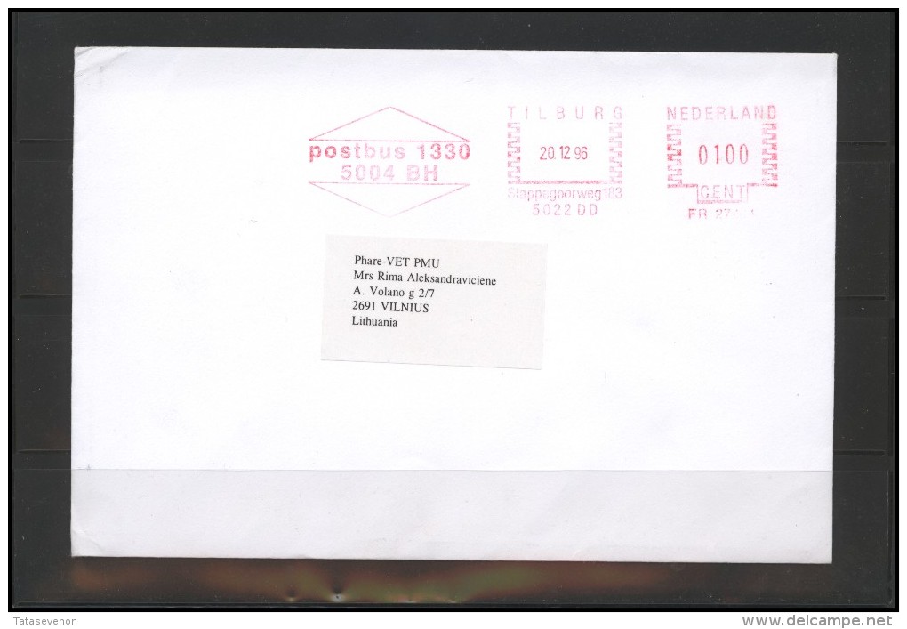 NETHERLANDS Brief Postal History Envelope NL 037 Meter Mark Franking Machine - Covers & Documents