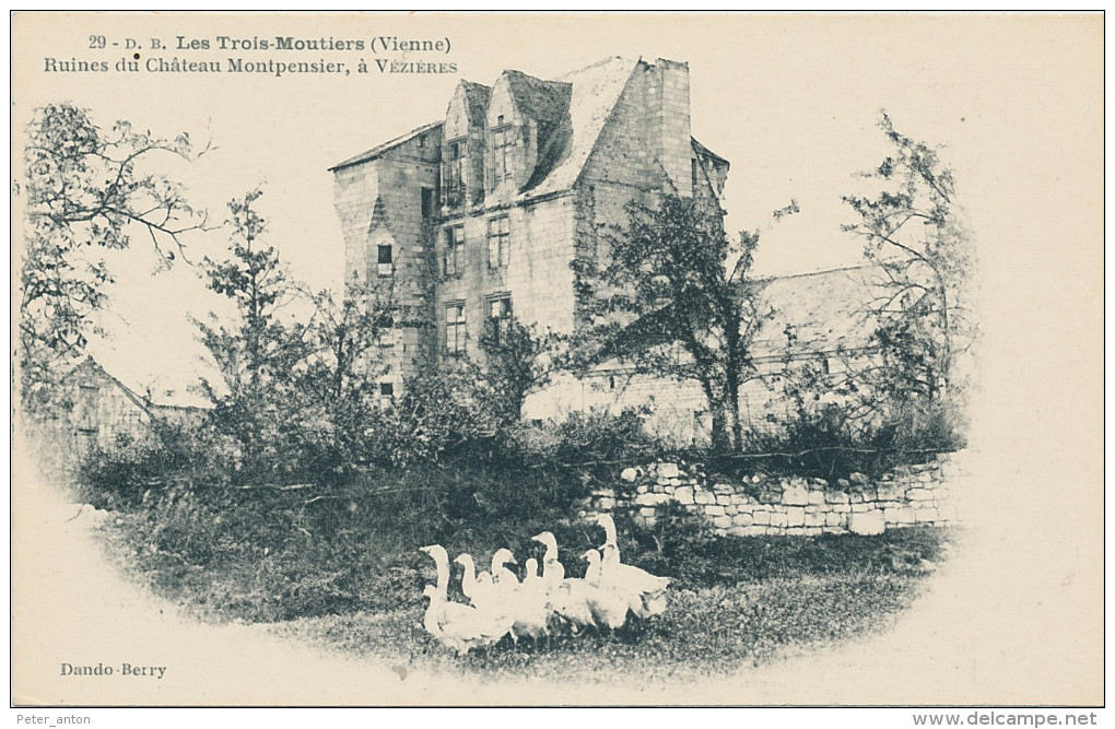 Les Trois-Moutiers (Vienne) Ruines Du Château De Montpensier, à Vézières - Les Trois Moutiers