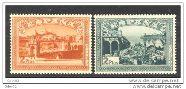 ESSH836-L3627TARO.España . Spain  Espagne.ANIVERSARIO ALZAMIENTO NACIONAL TOLEDO. SH 1937(Ed.836/7SH) Sin Charnela.LUJO - Otros & Sin Clasificación