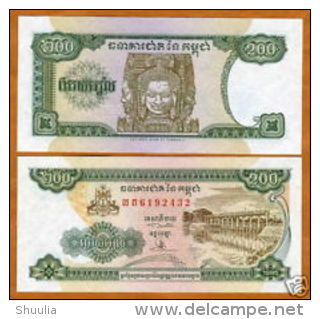 Cambodia  200 Riel 1995 Pick 42a UNC - Cambodia