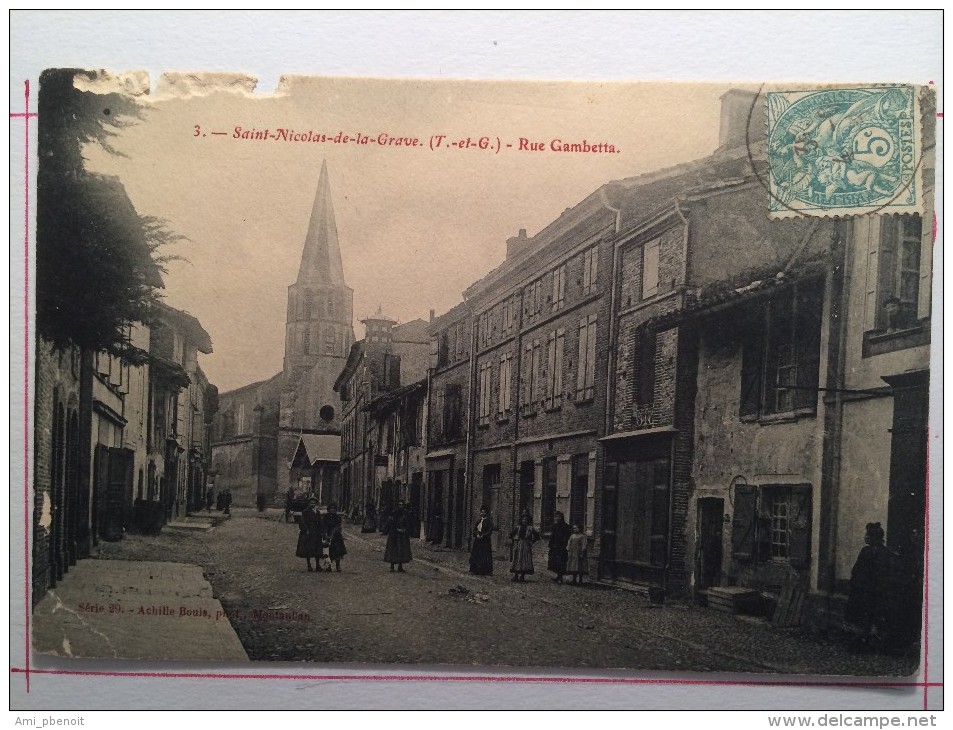 SAINT NICOLAS DE LA GRAVE, Rue Gambetta, Animée - Saint Nicolas De La Grave