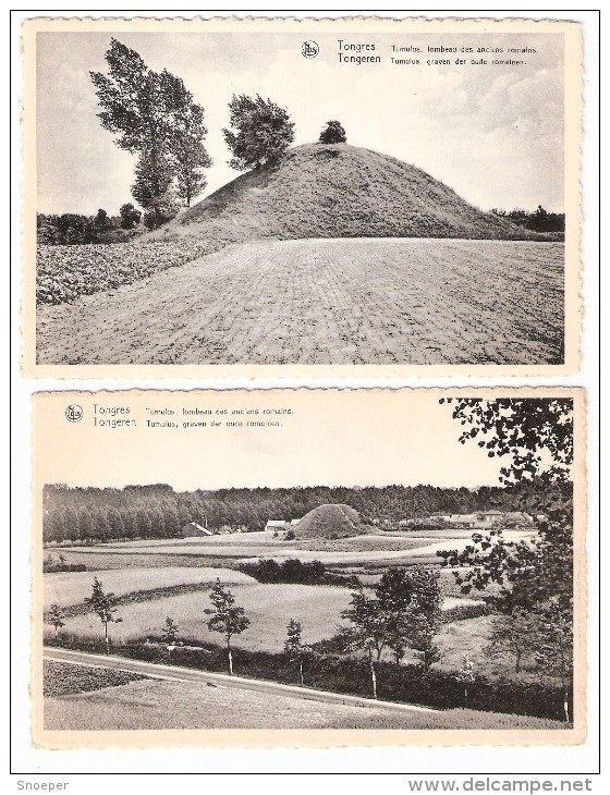 2 Kaarten Tongeren  Graven Oude Romeinen,2 Carts Tongres  Tombeau Des Anciens Romains - Tongeren