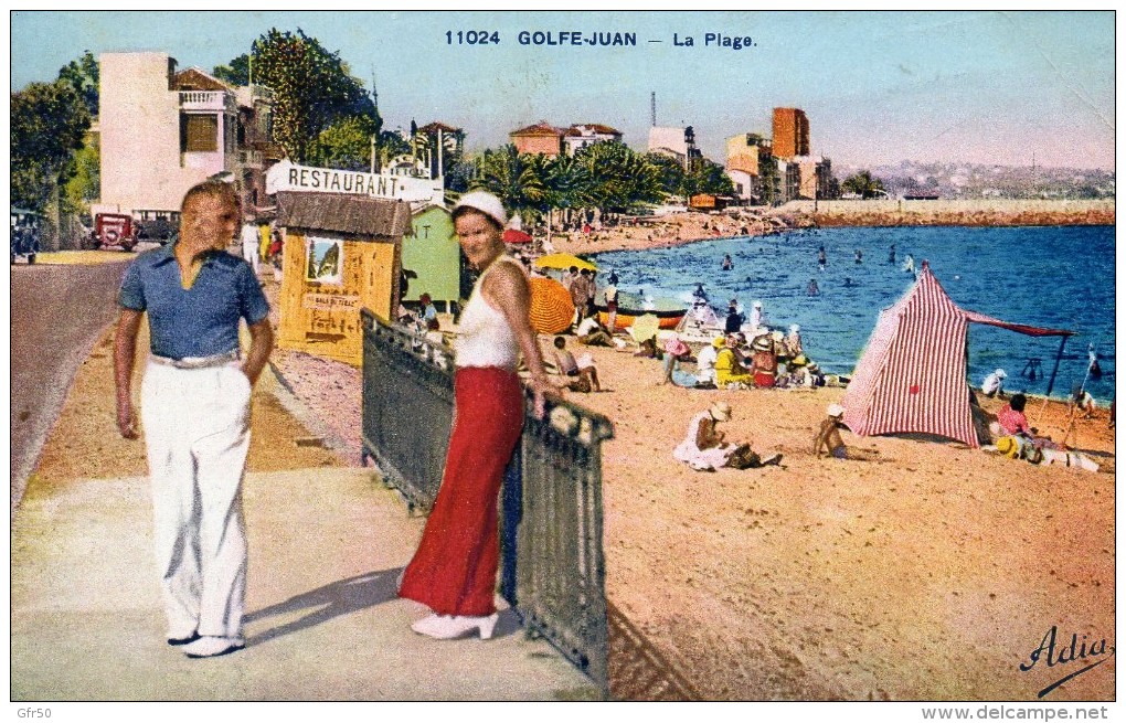 CPA  -  GOLFE - JUAN  (06)   La  Plage -  1937 - Otros & Sin Clasificación