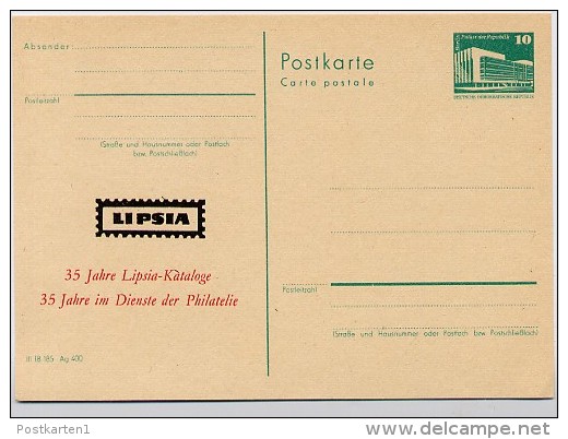 DDR P84-23-85 C123 Postkarte Zudruck LIPSIA-KATALOGE Leipzig ** 1985 - Cartes Postales Privées - Neuves