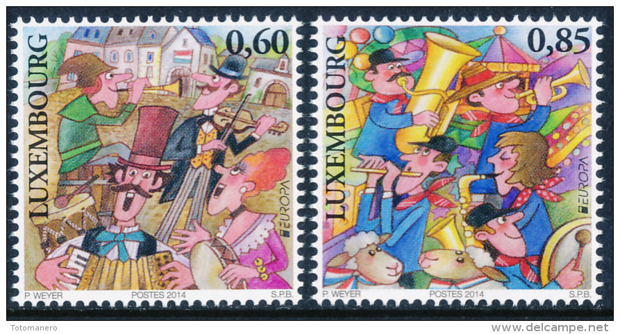 LUXEMBOURG/Luxemburg, EUROPA 2014 "National Music Instruments" Set Of 2v** - 2014