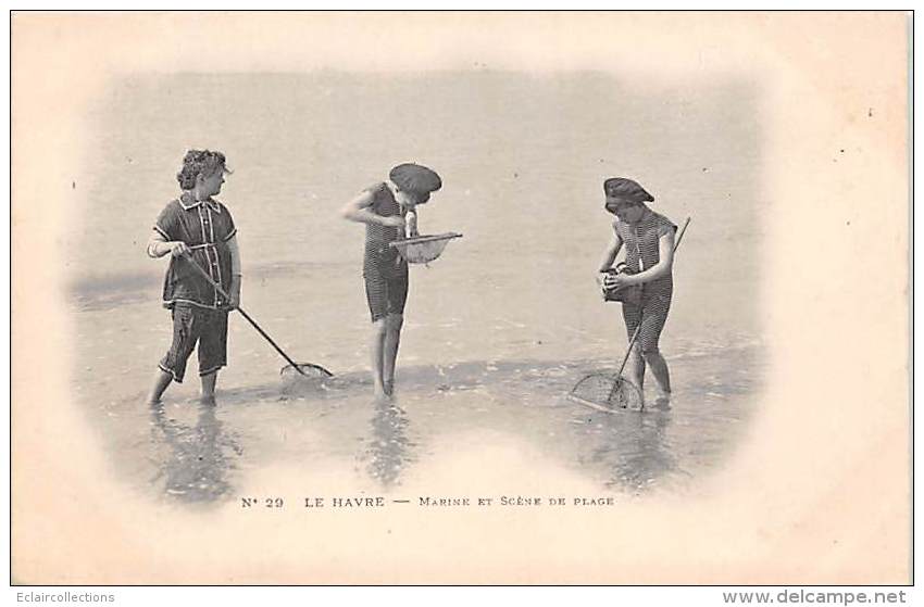 Le Havre   76    Scène De Plage : Pêche A La Crevette - Non Classés