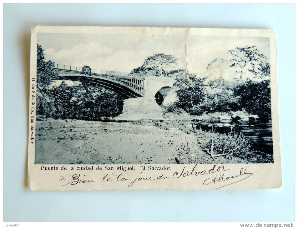 Carte Postale Ancienne : Puente De La Ciudad De San Miguel , EL SALVADOR - El Salvador