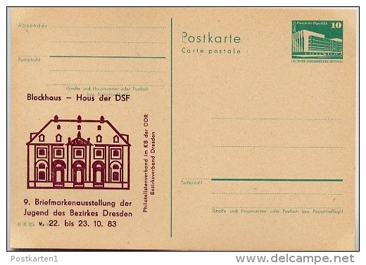 DDR P84-41-83 C48 Postkarte Zudruck Blockhaus Dresden 1983 - Private Postcards - Mint