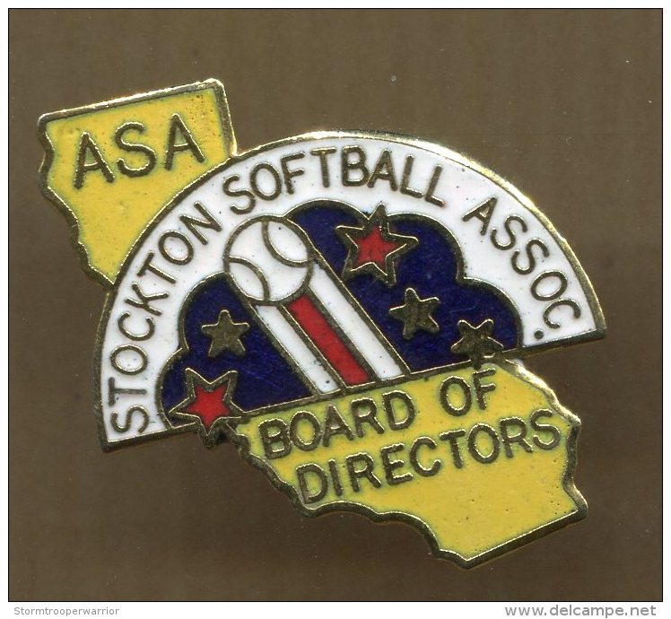 Pin´s - Stockton SOFTBALL Assoc - Asa Board Of Direcors - USA Etats Unis - Baseball