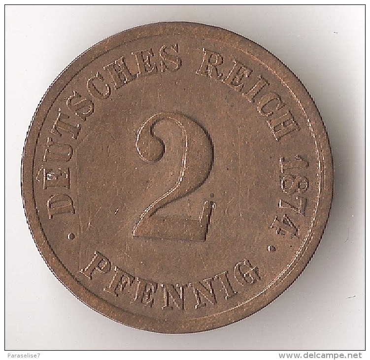 ALLEMAGNE 2 PFENNIG 1874 F - 2 Pfennig