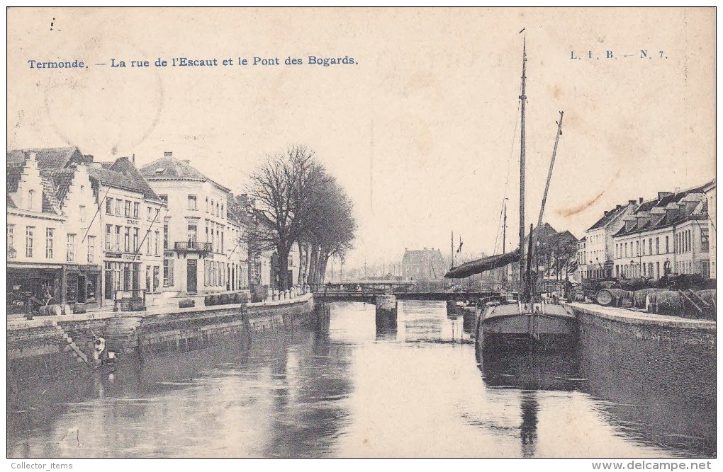 Dendermonde, La Rue De L'escaut Et Le Pontb Des Bogards - Dendermonde