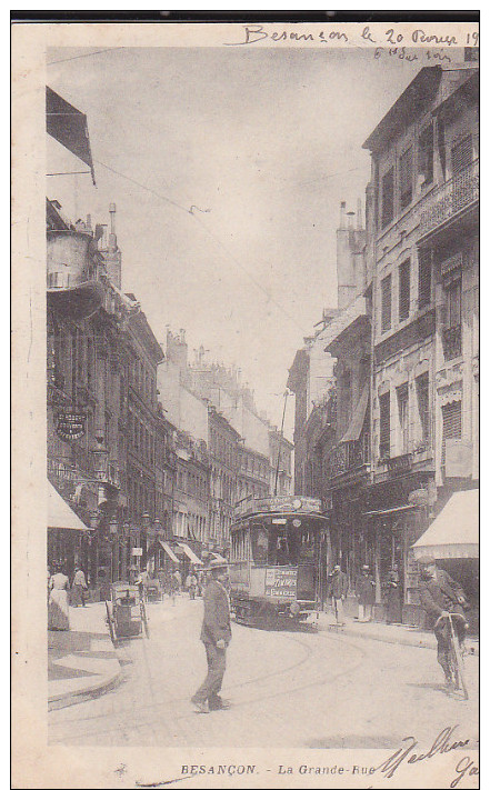 BESANCON  La Grande Rue  - Animée, Vélo, Tramway - Précurseur - Besancon