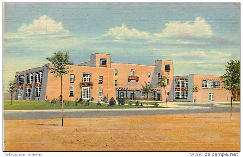 220547-New Mexico, Albuquerque, University Of New Mexico, Administration Building, Curteich No 6A-H2780 - Albuquerque