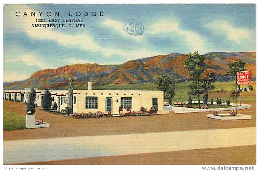 220551-New Mexico, Albuquerque, Canyon Lodge, Curteich No 9B-H1187 - Albuquerque