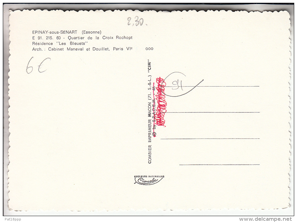 EPINAY SOUS SENARD 91 - Quartier De La Croix Rochopt - Résidence Les Bleuets  - CPSM Dentelée -  Essonne - Epinay Sous Senart