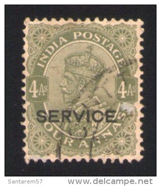 Inde 1912 Oblitéré Rond Used Stamp Overprint Imprimé Service Sur Roi George V - Sonstige & Ohne Zuordnung