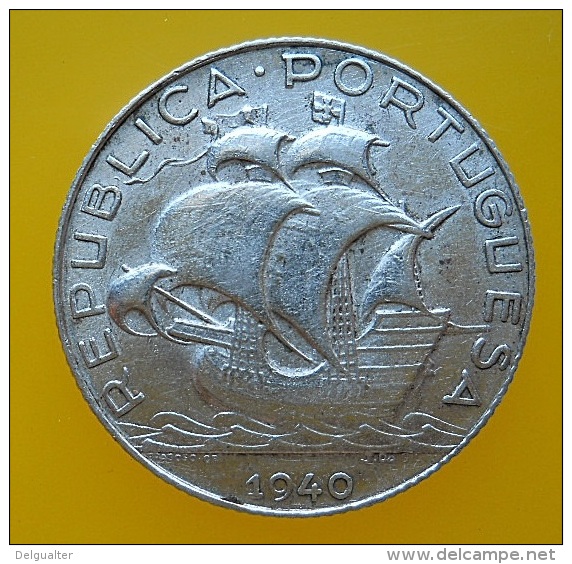 Portugal 2,5 Escudos 1940 Silver - Portugal
