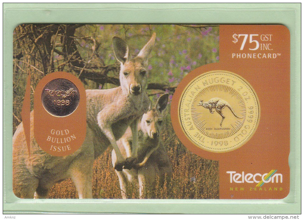 New Zealand - 1998 Gold Bullion - $75 Kangaroo - Mint In Telecom Collector Pack - NZ-IP-13 - Neuseeland