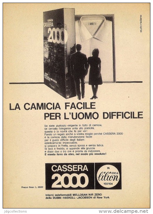 # CAMICIE CASSERA 2000 1950s Advert Pubblicità Publicitè Reklame Shirts Chemises Camisetas Hemden - 1940-1970 ...