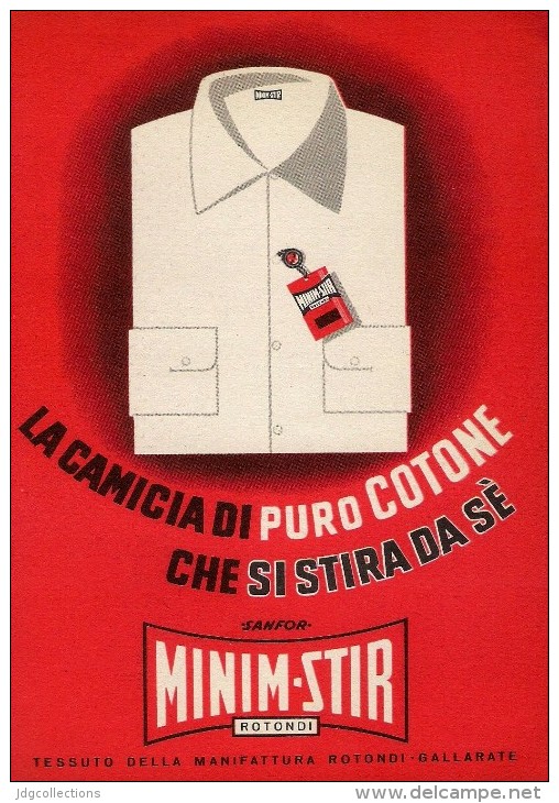 # CAMICIE MINIMSTIR ROTONDI GALLARATE 1950s Advert Pubblicità Publicitè Reklame Shirts Chemises Camisetas Hemden - 1940-1970 ...
