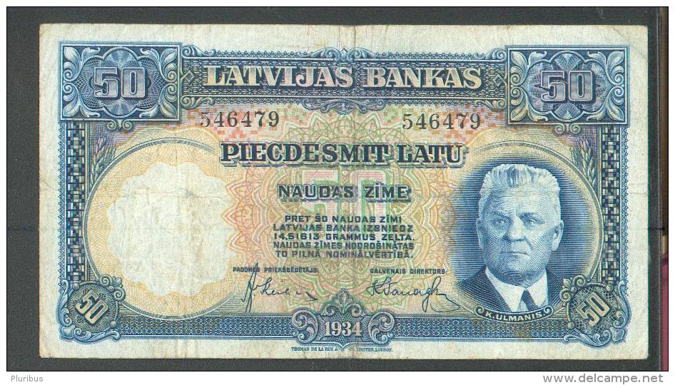 LATVIA 50 LATU 1934   BANKNOTE,O - Lettonia