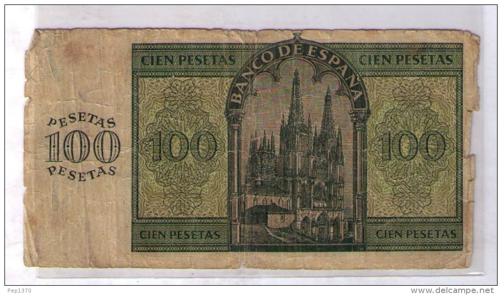 BILLETE DE 100 PESETAS DE 1936 - DETERIORADO - 100 Peseten