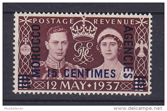 Great Britain Used Abroad Morocco Agencies 1937 Mi. 239, 15 C Auf 1½ P King George VI. Coronation French Currency MH - Morocco Agencies / Tangier (...-1958)