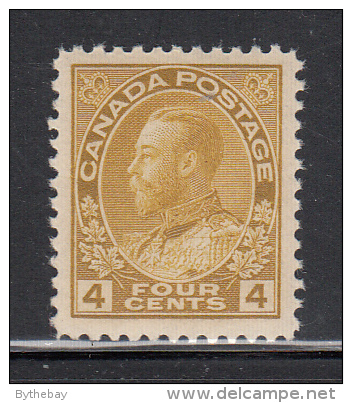 Canada MNH Scott #110 4c George V Admiral Issue, Olive Bistre - Neufs