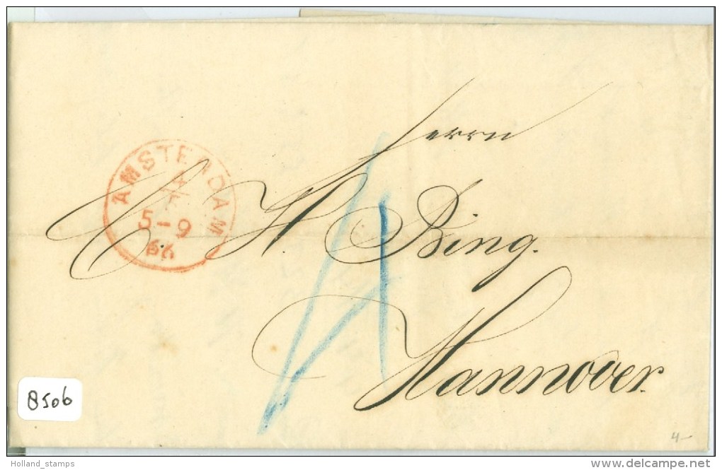 HANDGESCHREVEN BRIEF Uit 1866 Van AMSTERDAM Naar HANNOVER DEUTSCHLAND   (8506) - ...-1852 Préphilatélie