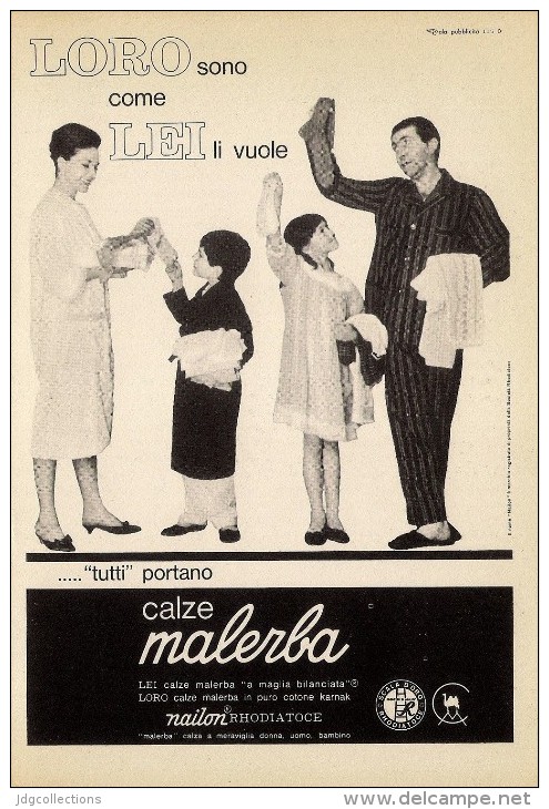 # CALZE MALERBA 1950s Advert Pubblicità Publicitè Reklame Stockings Bas Medias Strumpfe - Calze