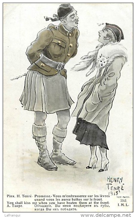 Guerre 1914-18- Ref K120- Illustrateur Henry Tenré-couple -theme Couples -l Ecossais -scotland - - War 1914-18