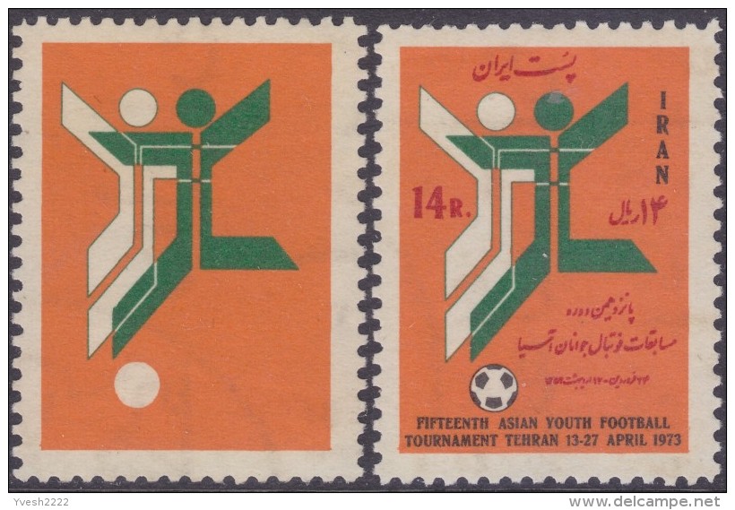 Iran 1973 Y&T 1470 Neuf. Absence D'impressions Rouge Et Noire. 15ième Tournoi Asiatique De Football - Fußball-Asienmeisterschaft (AFC)