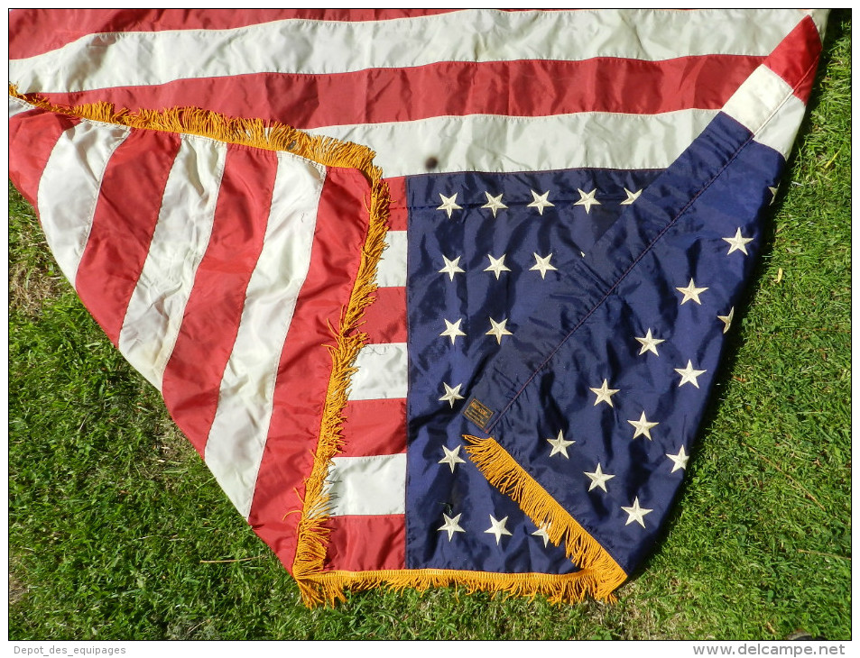 1944--2014 : SUPERBE DRAPEAU U.S.A. 48 ETOILES 39 - 45  En Nylon  #.4 ............ - Flaggen