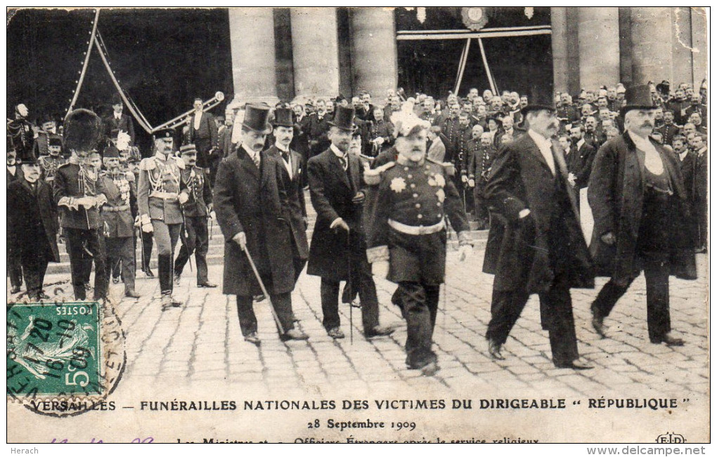 FUNERAILLES NATIONALES DES VICTIMES DU DIRIGEABLE REPUBLIQUE 1909 - Funérailles