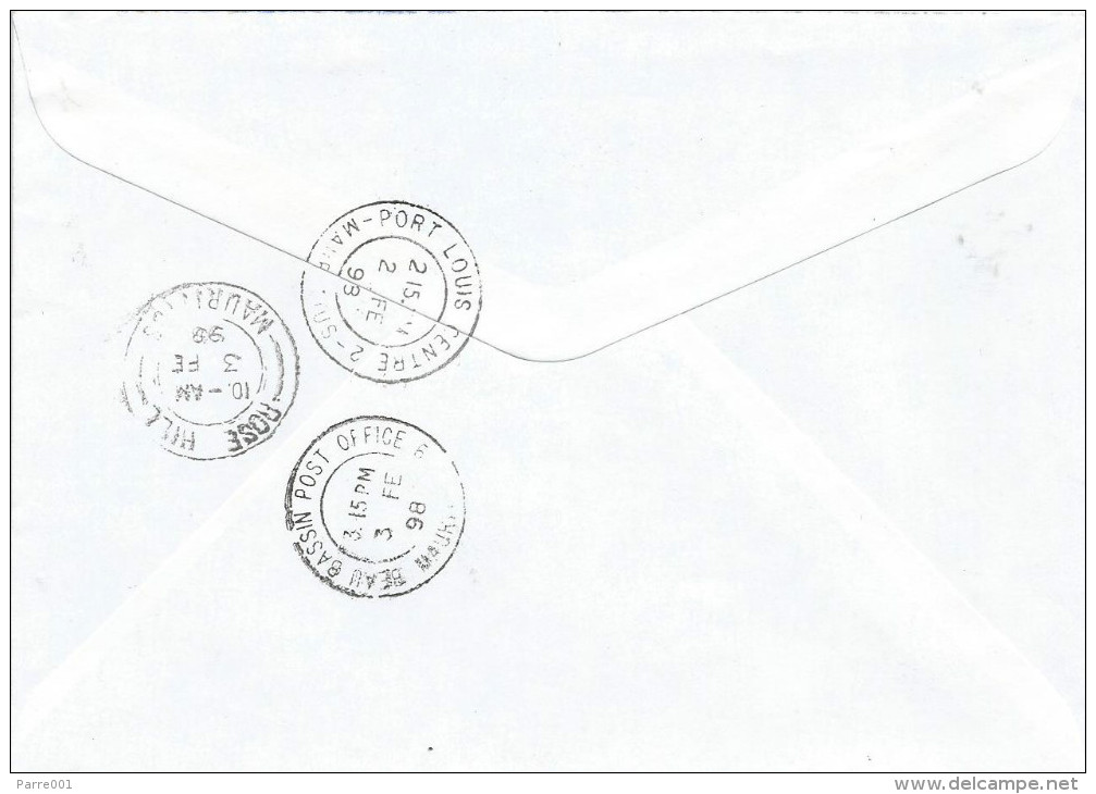 Mauritius Maurice 1998 Port Louis Centre 'A' Ship Building Wheel Making Domestic Registered Cover - Mauricio (1968-...)