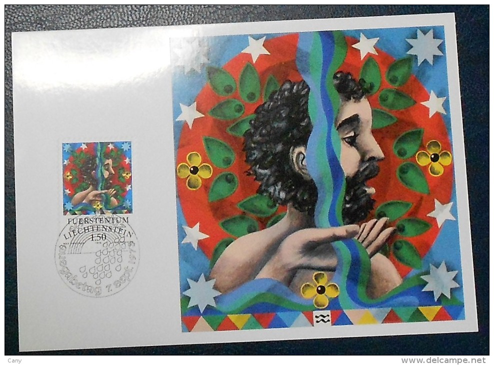 LIECHTENSTEIN - Carte Maximum ** "Verseau" De 1976 (timbre N° YT 657) (zodiaque, Astrologie) - Astrology